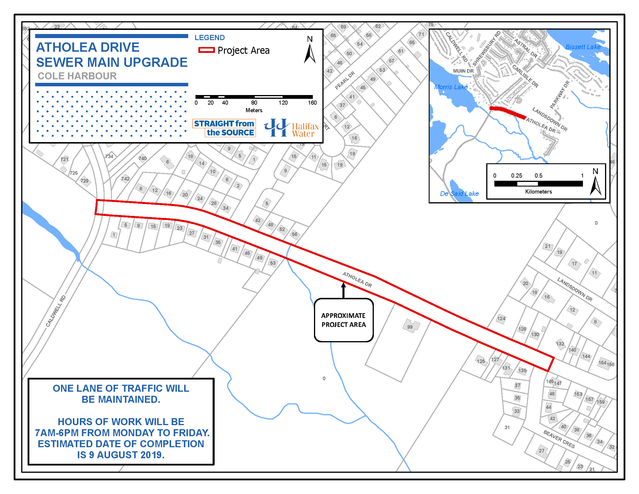 Atholea Drive Sewer Main Upgrade Map of Work Area Atholea Drive Sewer Main Upgrade Map of Work Area