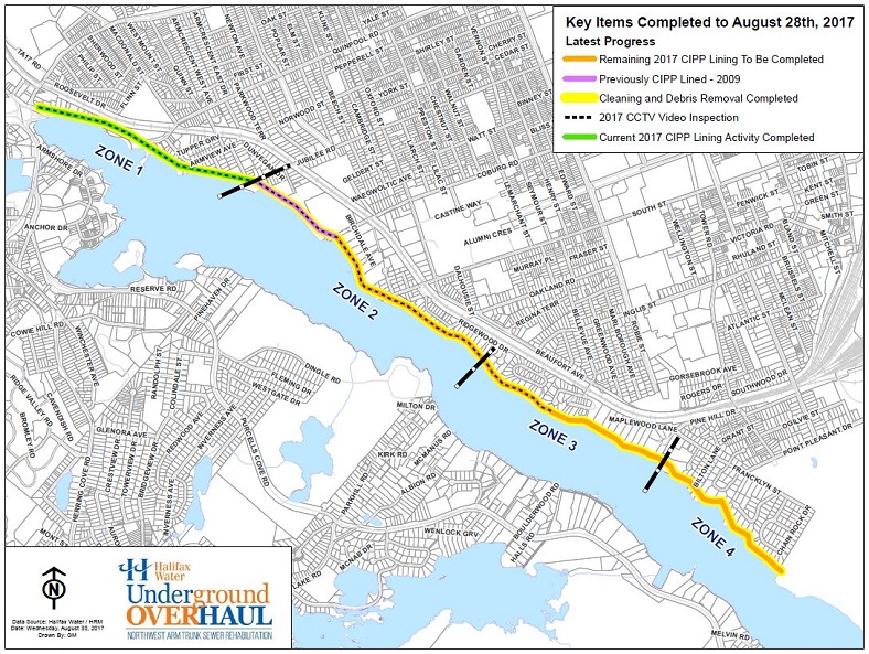 Underground Overhaul work zone map August 2017