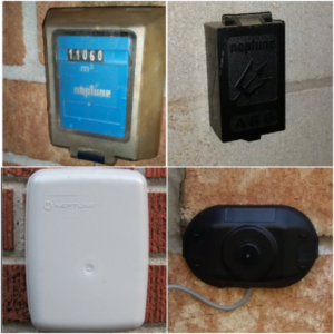Different Transmitters Collage of images showing different water meter transmitters