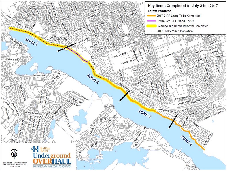 Underground Overhaul work zone map July 2017