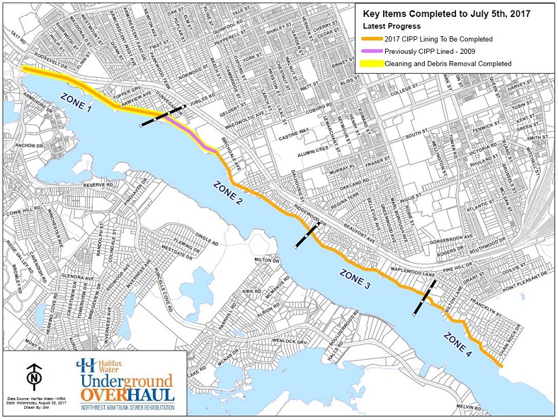 Underground Overhaul work zone map July 5 2017