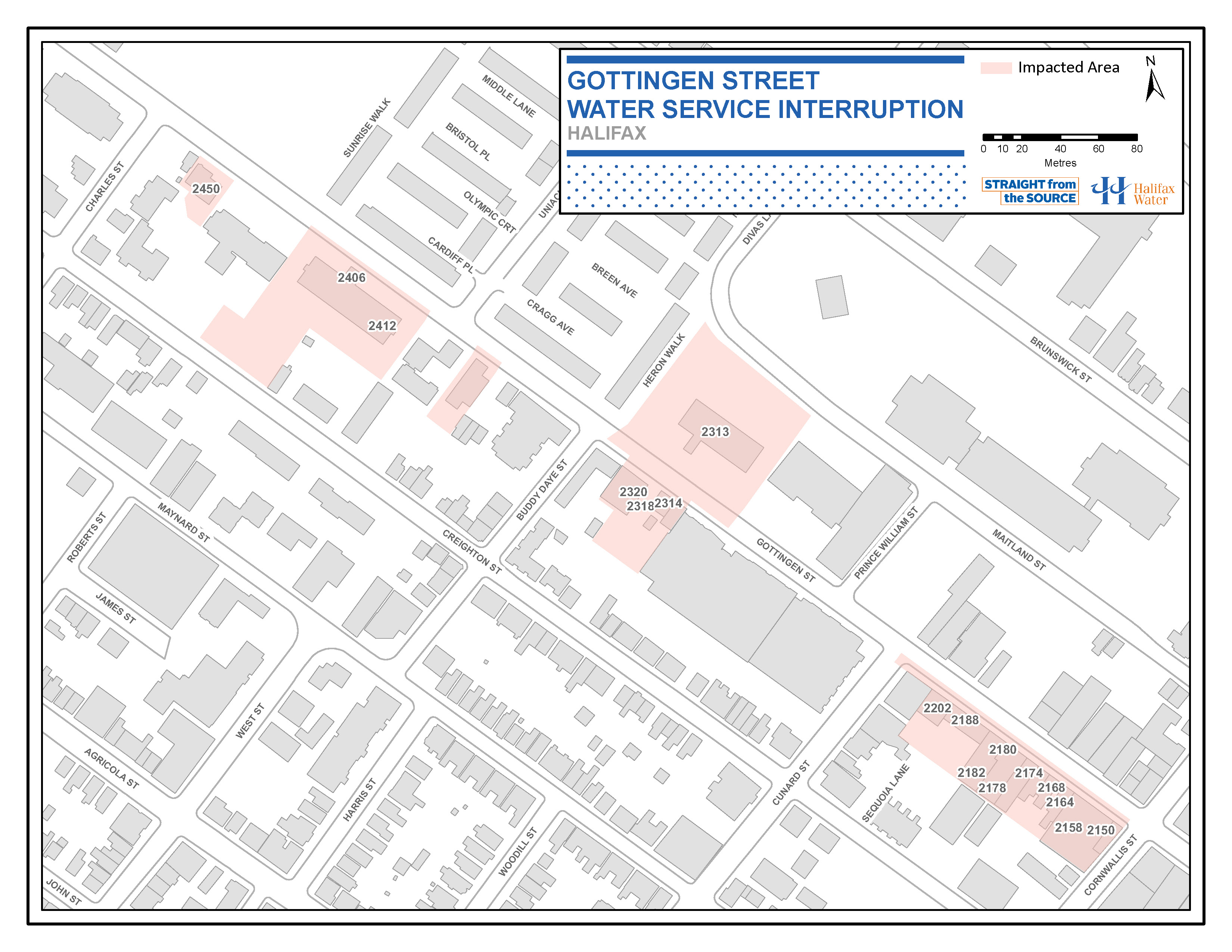 Water Service & Traffic Advisory – Gottingen Street – Water Valve Replacement - Map 2