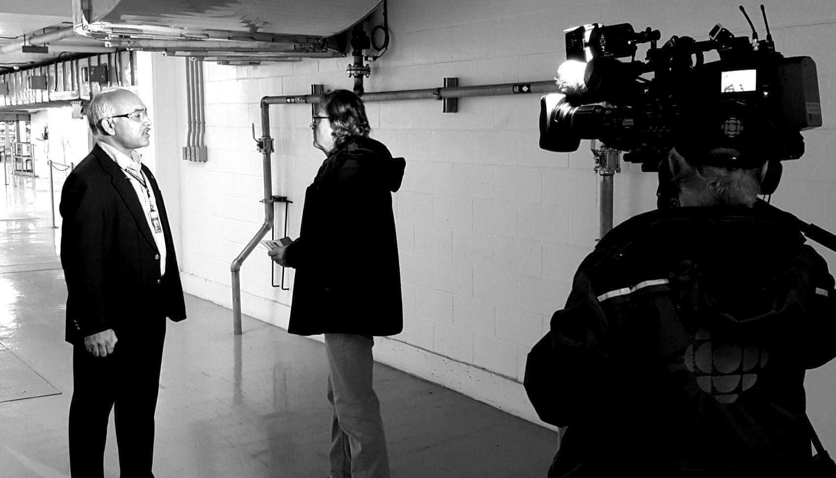 CBC interviewing Susheel Arora, Director Wastewater Services