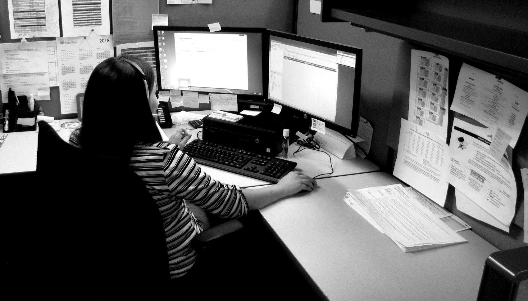 Customer Care Centre Representative on a Call