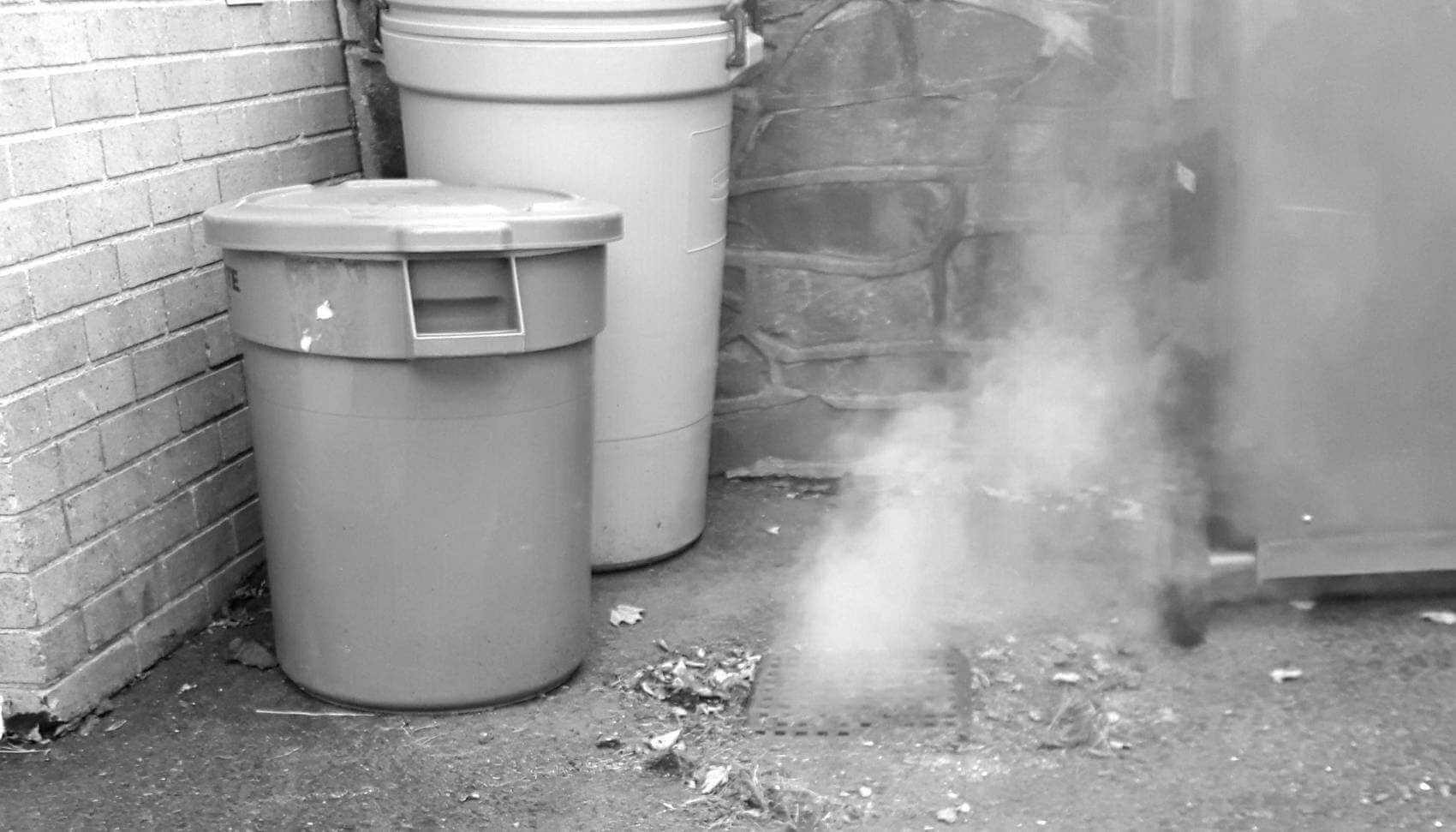 Smoke coming from a driveway drain