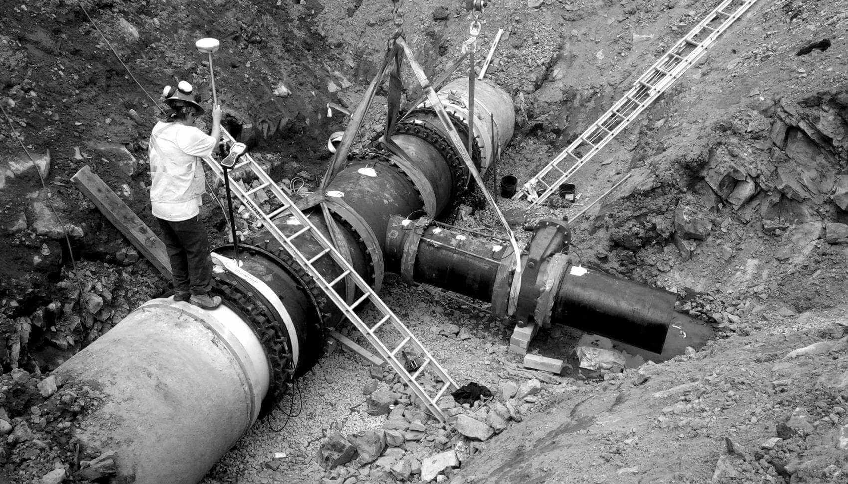 Pockwock connector pipe in ditch